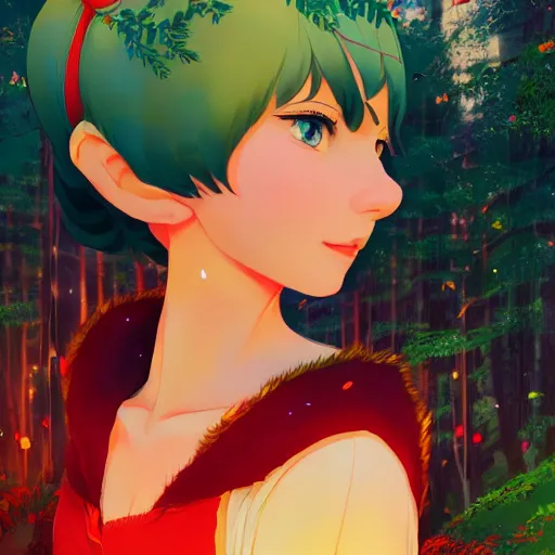 Prompt: portrait of snow white, forest background, rich vivid colors, ambient lighting, dynamic lighting, 4k, HQ, official media, anime key visual, makoto shinkai, ilya kuvshinov, lois van baarle, rossdraws, detailed, trending on artstation