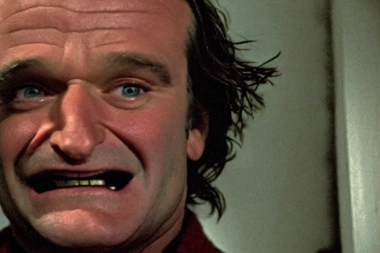 Prompt: Robin Williams as Jack Torrance in The Shining 1980