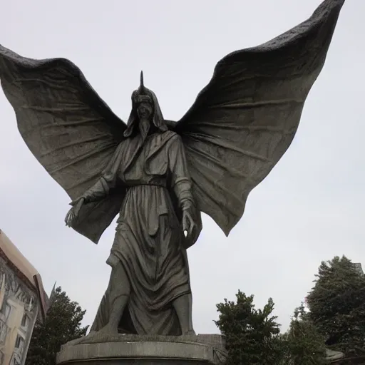 Prompt: statue of satan the redeemer