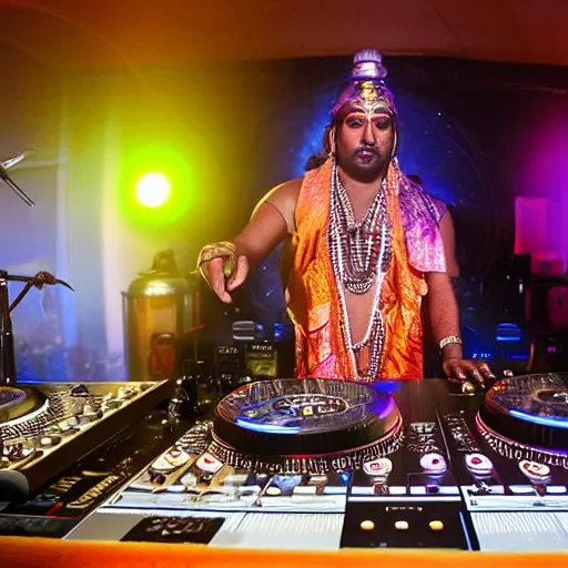 Image similar to shiva on the dj decks