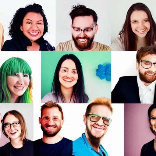 Image similar to team of happy creative people