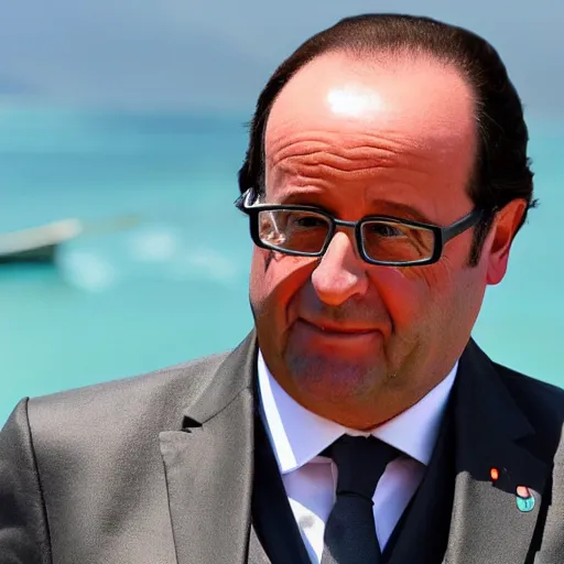 Prompt: photo of François Hollande with short dreadlocks in the style of Tahiti Bob, lots of short dreadlocks on the head, short dreadlocks with beads