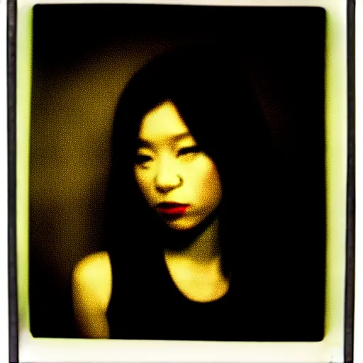 Image similar to atmospheric Polaroid photograph of Rika furude in the backrooms, professional photography