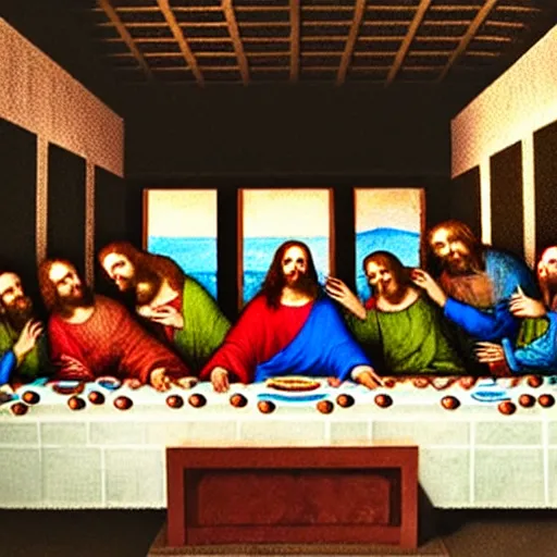 Image similar to the squad at the last supper,