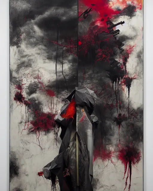 Image similar to the embodiment of dark surrealism, a brutalist designed, gothic, rich deep colours, charcoal, painted by francis bacon, adrian ghenie, james jean and petra cortright, part by gerhard richter, part by takato yamamoto. 8 k masterpiece.