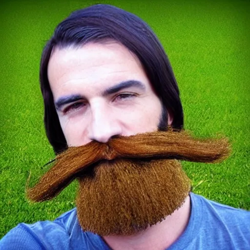 Prompt: man with grass as a beard