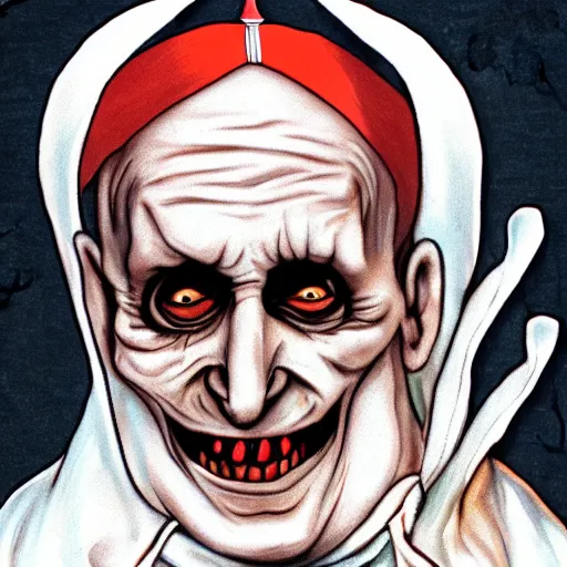 Prompt: evil scary spooky sinister pope