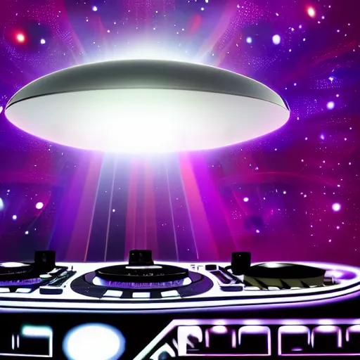 Prompt: ufo on the dj decks