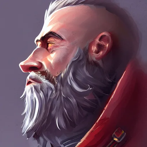 Image similar to portrait of a Germanic man with a beard and flight suit, D&D, sci-fi, elegant, hopeful, muscular, highly detailed, digital painting, artstation, concept art, smooth, sharp focus, illustration