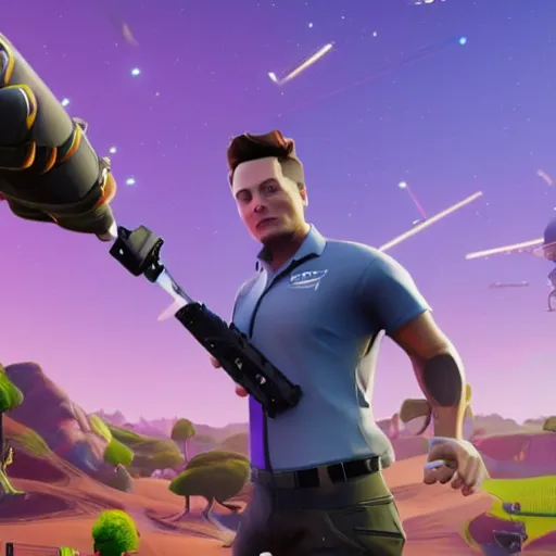 Image similar to screenshot of elon musk in fortnite