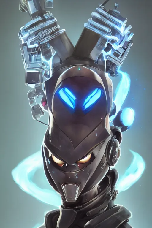 Image similar to epic mask helmet robot ninja portrait stylized as fornite style game design fanart by concept artist gervasio canda, behance hd by jesper ejsing, by rhads, makoto shinkai and lois van baarle, ilya kuvshinov, rossdraws global illumination radiating a glowing aura global illumination ray tracing hdr render in unreal engine 5