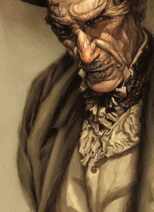 Image similar to close up crook victorian character, by sabbas apterus, by donato giancola