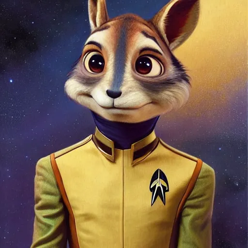 Image similar to a portrait of a roach in a starfleet uniform star trek chief engineer. zootopia fursona furaffinity furry art detailed face highly detailed painting by gaston bussiere craig mullins jc leyendecker gustav klimt artgerm greg rutkowski furry