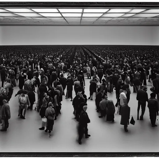 Prompt: wide angle robos by Diane Arbus and Andreas Gursky