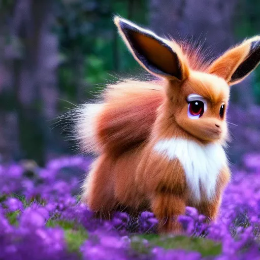 Prompt: national geographic photo of eevee, pokemon in the wild, intricate, portrait, 8 k highly professionally detailed, hdr, award winning