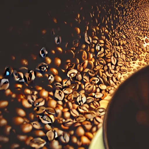 Image similar to coffee tornado, high contrast, low exposure