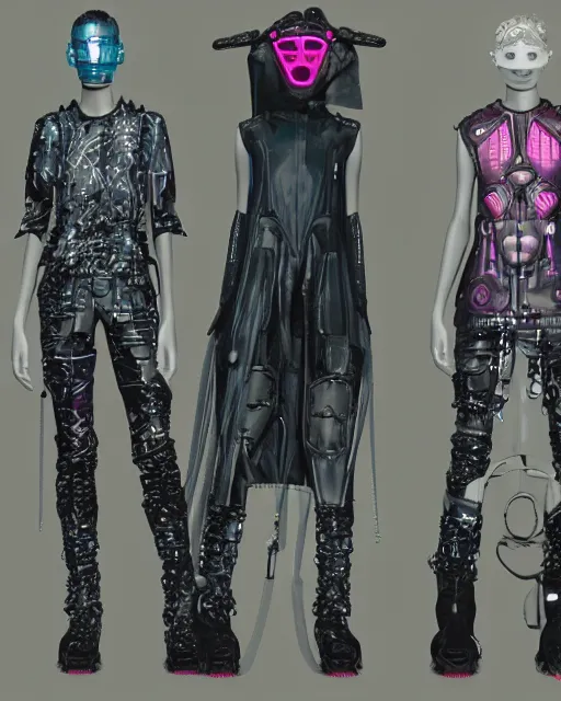 Image similar to a leaked screenshot of Balenciaga's cyberpunk wizard collection
