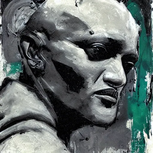 Prompt: sandman, morpheus, paint by Guy Denning