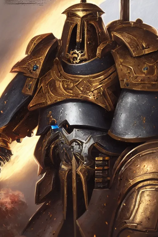 Image similar to armor portrait heros warhammer 4 0 k horus heresy fanart - the primarchs emperor by johannes helgeson animated with vfx concept artist & illustrator global illumination ray tracing hdr fanart arstation zbrush central hardmesh 8 k octane renderer comics stylized