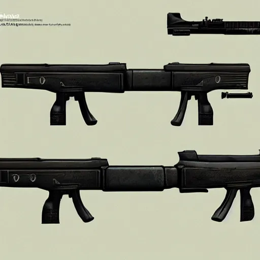 Prompt: submachine gun in Unreal Engine, concept art