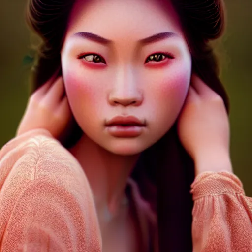 Prompt: photographic portrait of a stunningly beautiful asian gothic female in soft dreamy light at sunset, contemporary fashion shoot, by edward robert hughes, annie leibovitz and steve mccurry, david lazar, jimmy nelsson, breathtaking, 8 k resolution, extremely detailed, beautiful, establishing shot, artistic, hyperrealistic, beautiful face, octane render