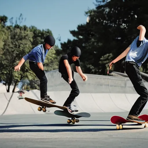 Image similar to four men skateboarding