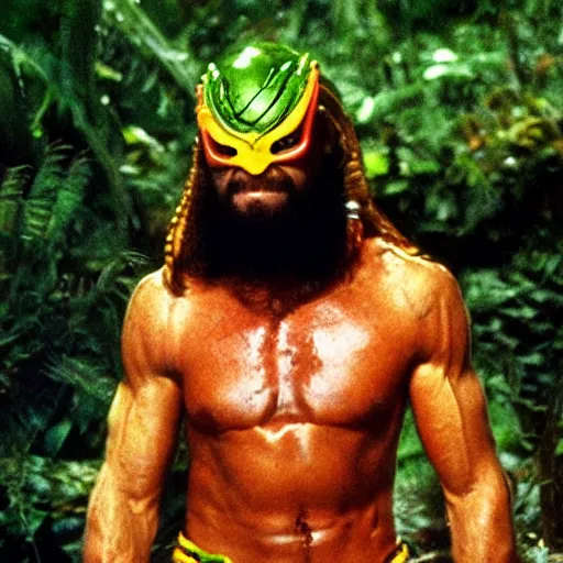 Image similar to randy savage as the predator alien