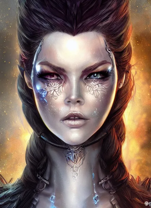 Image similar to a higly detailed airbrush portrait painting of a fantasy character, fantasy portrait, pinterest, baldur's gate, dynamic lighting, ambient lighting, deviantart