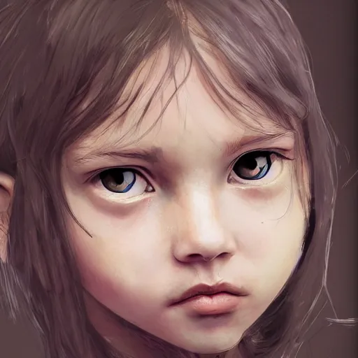 Image similar to artstation very young girl, very detailed, , portrait, high contrast