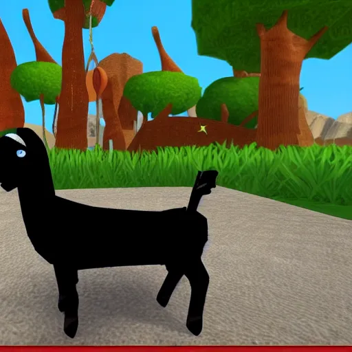 Image similar to a black goat in viva pinata, screenshot, xbox 3 6 0, 3 d