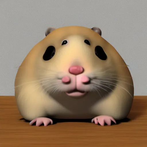 Image similar to fatty anthropomorphic hamster, 3 d render