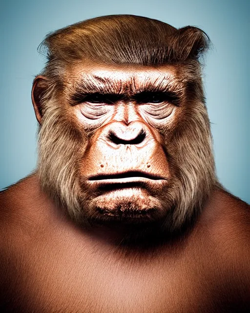 a portrait photograph of Donald Trump as a great ape, | Stable