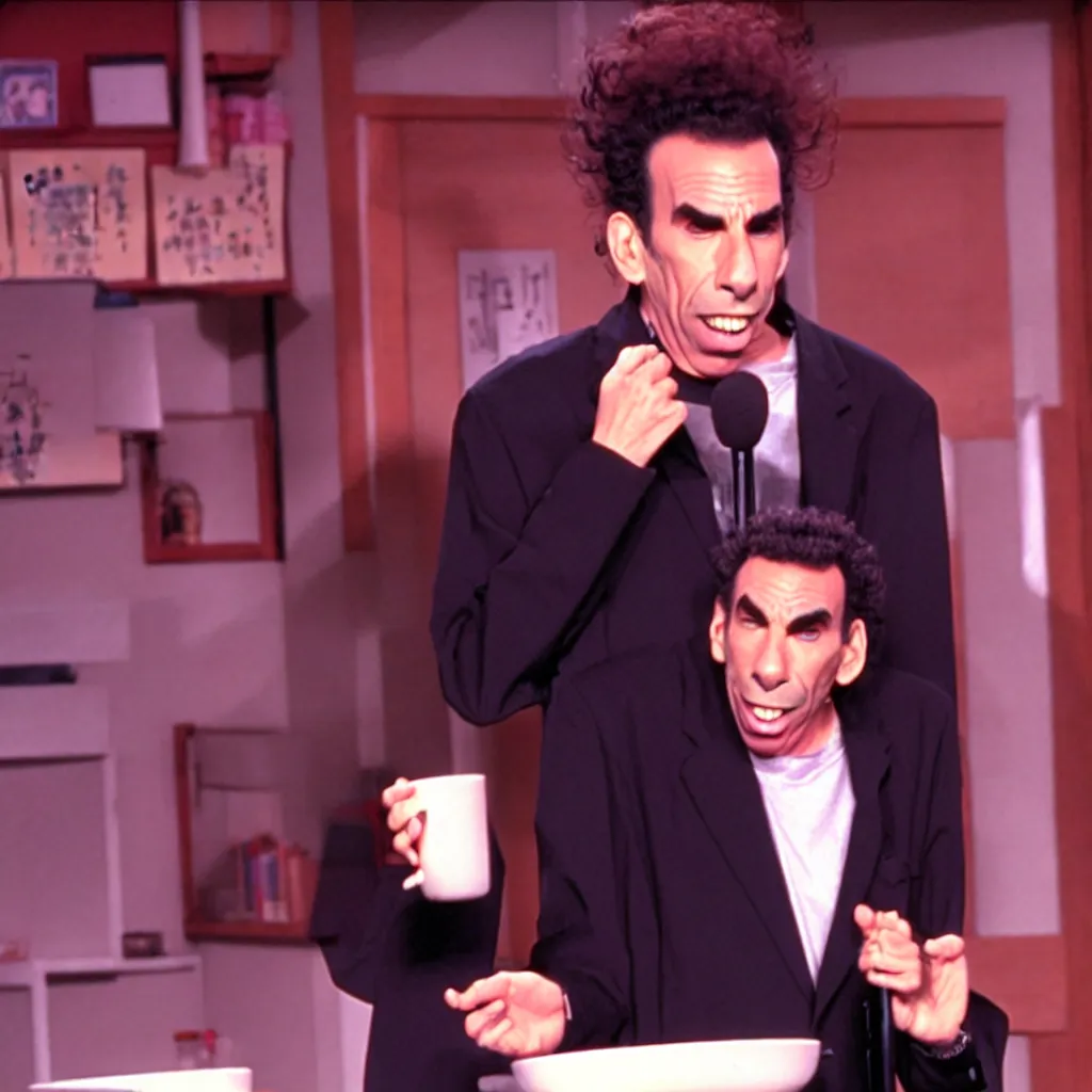 Image similar to michael richards kramer stand up special in the style of japanese manga