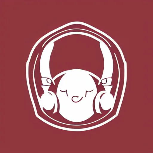 Image similar to svg sticker, centered, round-cropped, white-space-surrounding, Dragon listening to headphones, flat colors, vector art