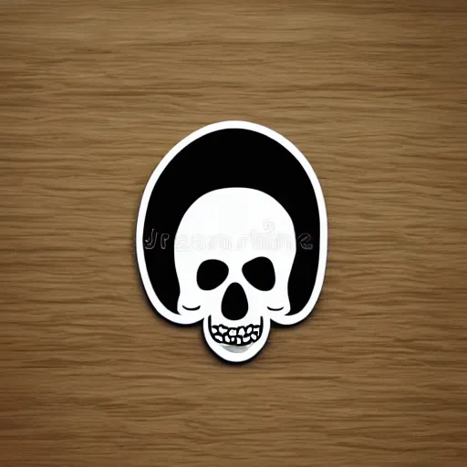 Image similar to nice sticker art of a melting human scull, View, svg illustration, Sticker Art