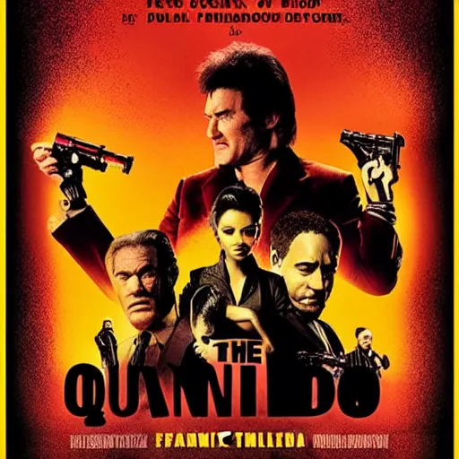 Image similar to the poster of the new movie to come from quentin tarantino by frank miller