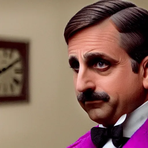 Prompt: steve carell staring in the grand budapest hotel