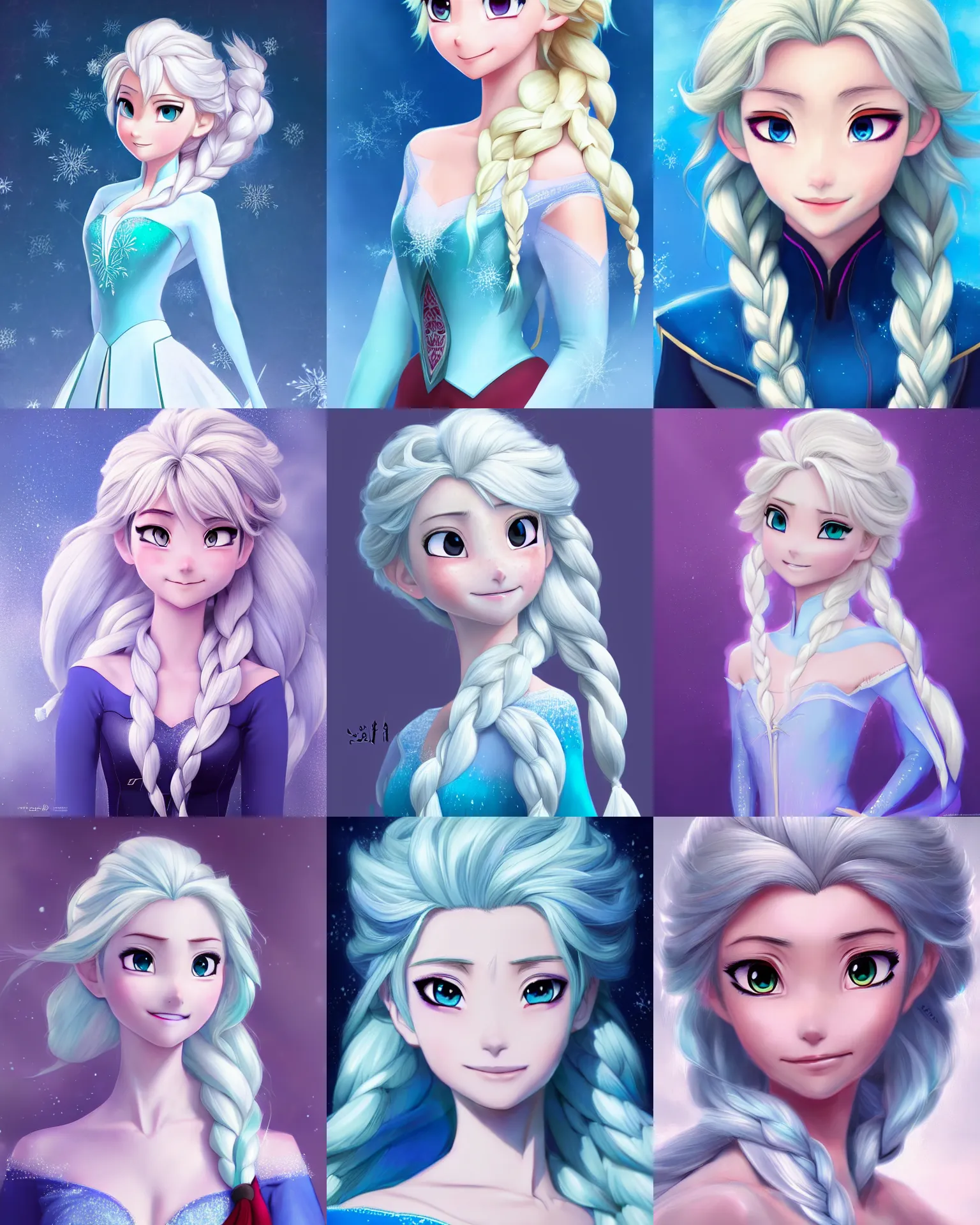 An anime portrait of Elsa from Frozen, by sakimi chan | Stable Diffusion