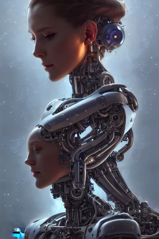 Prompt: beautiful crying! female mechanical android!, half portrait, intricate detailed environment, photorealistic!, intricate, elegant, highly detailed, digital painting, artstation, concept art, smooth, sharp focus, illustration, art by artgerm and greg rutkowski and alphonse mucha