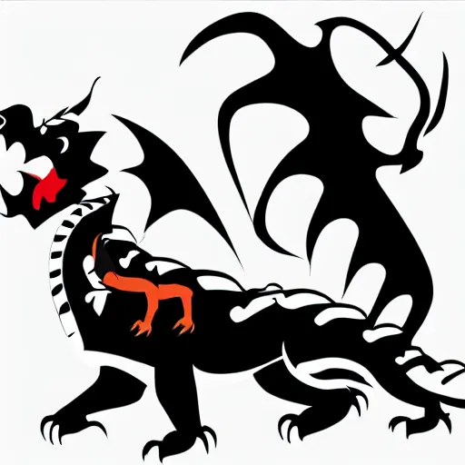 Image similar to vector art of welsh dragon and panda mixed, intercrossed, chimera, adobe illustrator