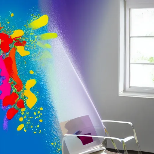 Image similar to colourful paint splashes on transparent background, dulux,