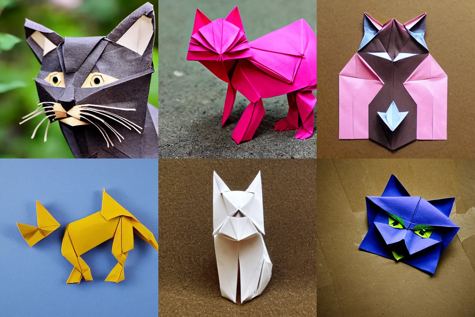 Prompt: an origami cat
