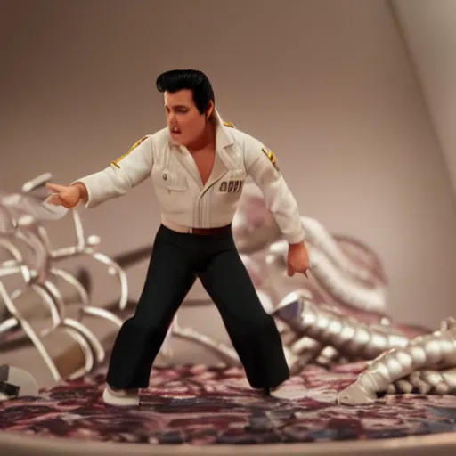 Image similar to Elvis Presley, stop motion, cinematic, Anomalisa, 8k,