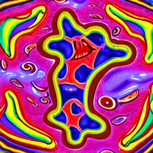 Prompt: Tongue with an LSD tab