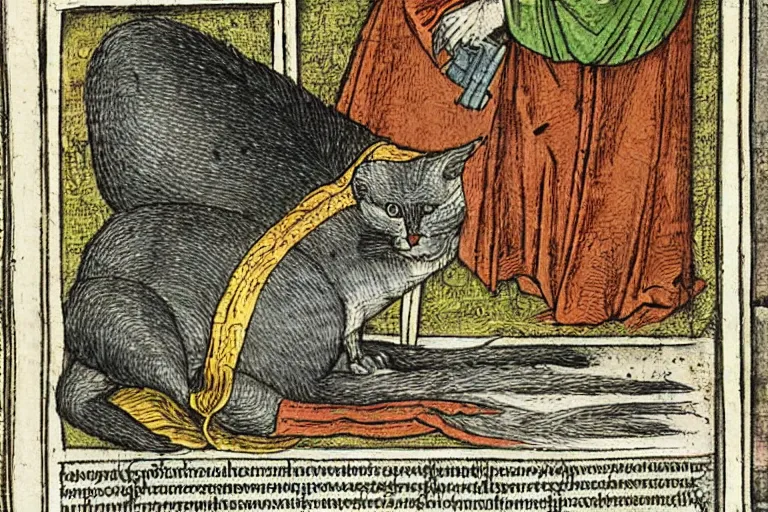 Image similar to Detail from Nuremberg Chronicle, 1493, of a cat, Liber Chronicarum illustration by Michael Wolgemut