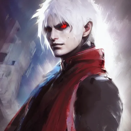 Image similar to nero from dmc 5 by greg rutkowski