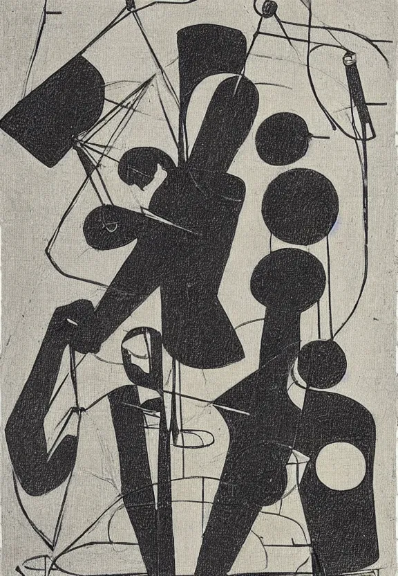 Image similar to a concept drawing of marcel duchamp holding up a chess - piece wire - machine, a surrealist painting by marcel duchamp, complex artificial - intelligence machinery, minimal sketch flow - chart, academic art, 1 9 2 0 s