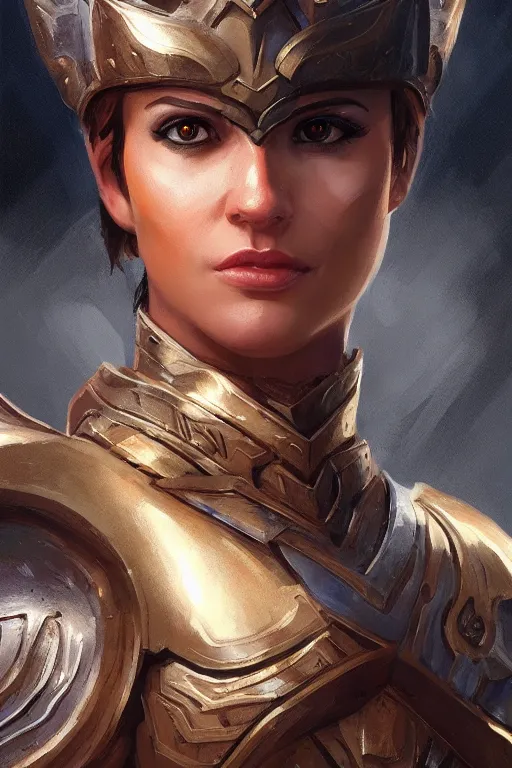 Image similar to amazon valkyrie athena, d & d, fantasy, portrait, highly detailed, headshot, digital painting, trending on artstation, concept art, sharp focus, illustration, art by artgerm and greg rutkowski and magali villeneuve