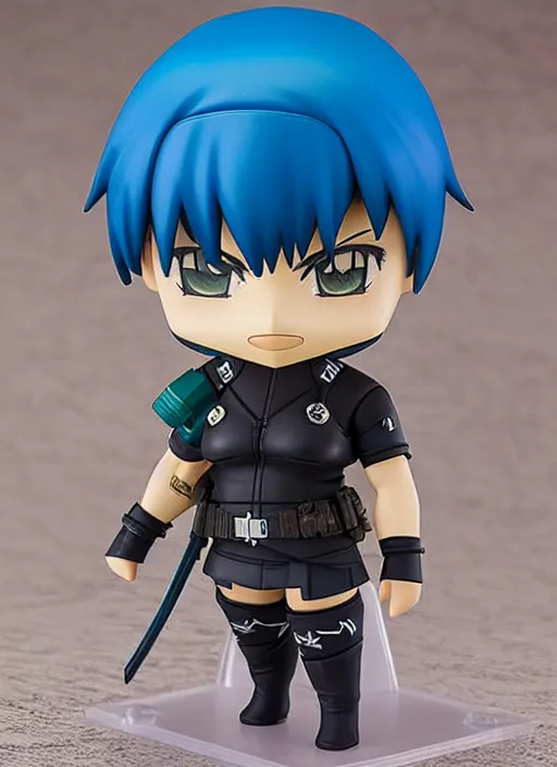 Image similar to a nendoroid of a kisame, metal gear solid, detailed product photo