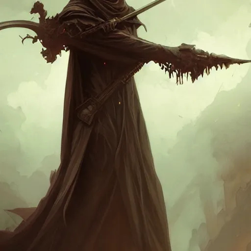 Image similar to the grim reaper, dark fantasy, intricate, elegant, highly detailed, digital painting, artstation, concept art, wallpaper, smooth, sharp focus, illustration, art by artgerm and greg rutkowski and alphonse mucha